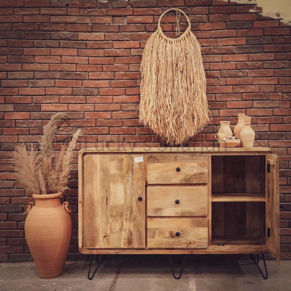 Mango Wood sideboard with hairpin design | Lucky Furniture & Handicrafts.