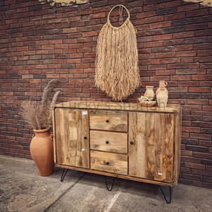 Mango Wood sideboard with hairpin design | Lucky Furniture & Handicrafts.
