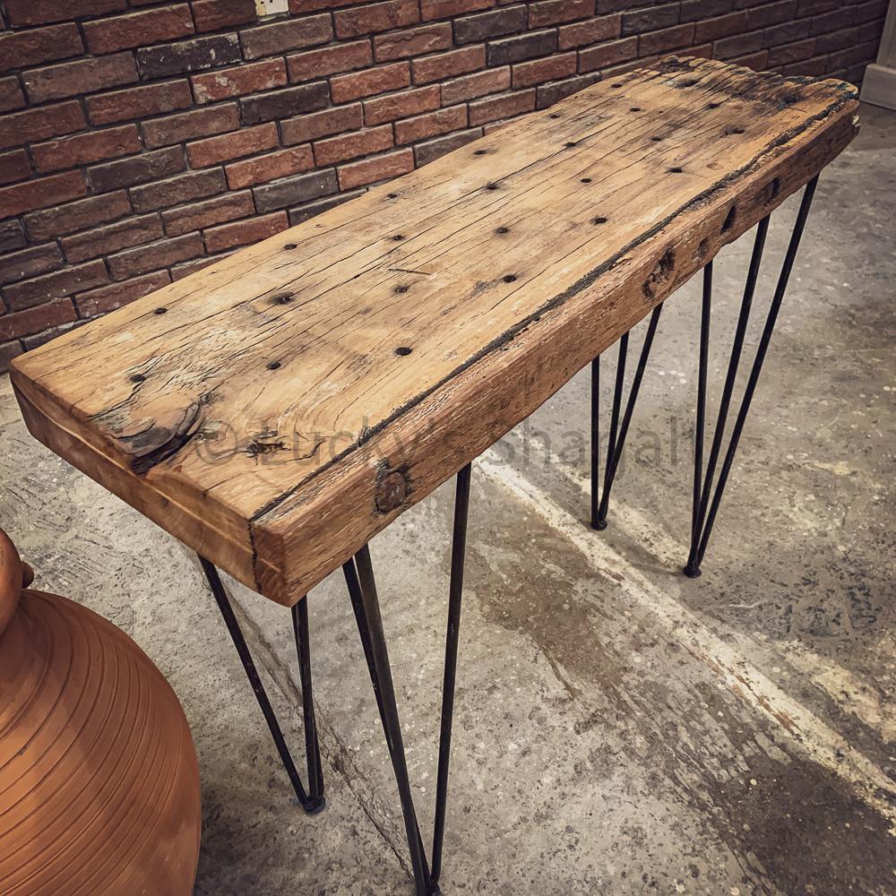 Aged Teak Minimalist console | Lucky Furniture & Handicrafts.