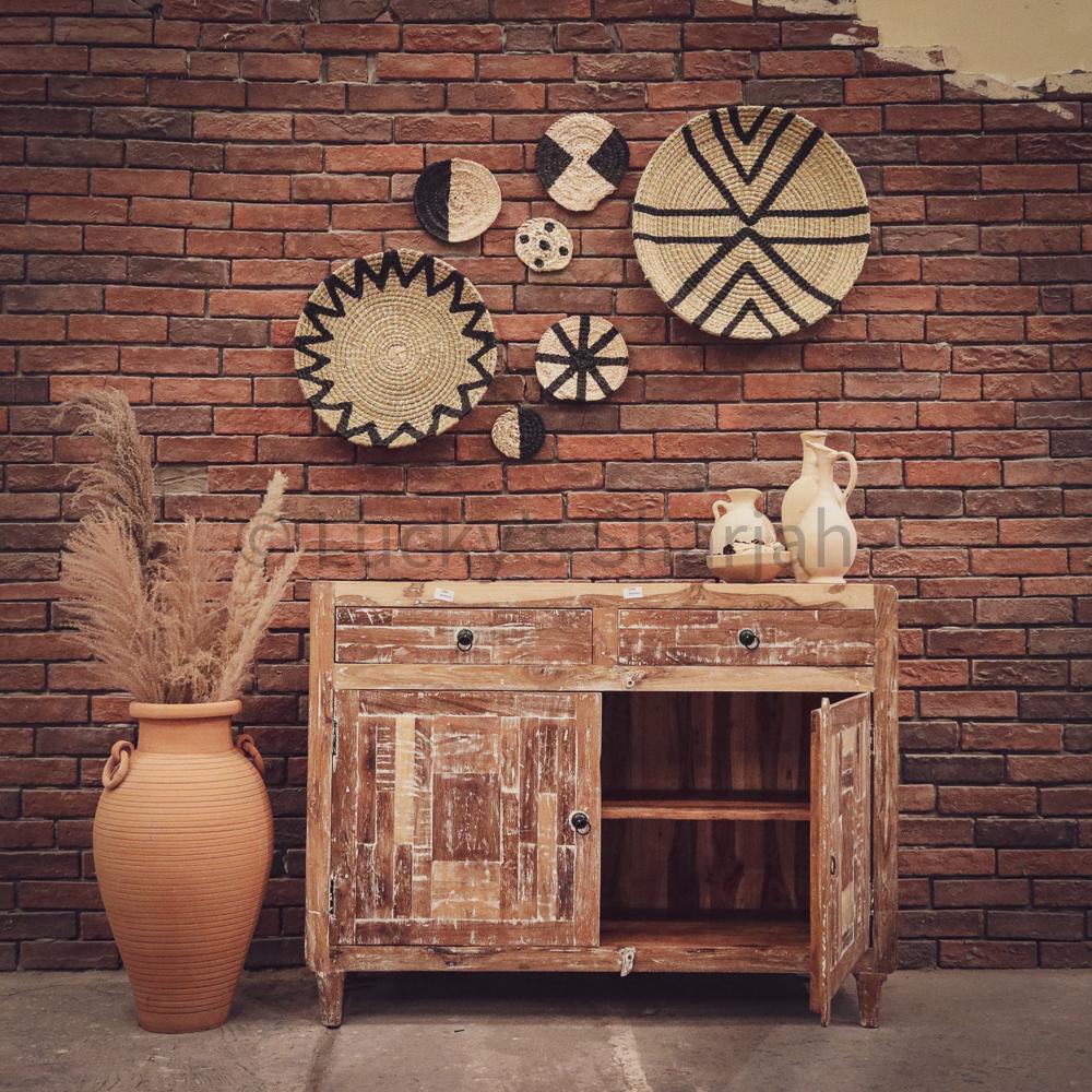 Boho Wall Basket 2 Tone | Lucky Furniture & Handicrafts.