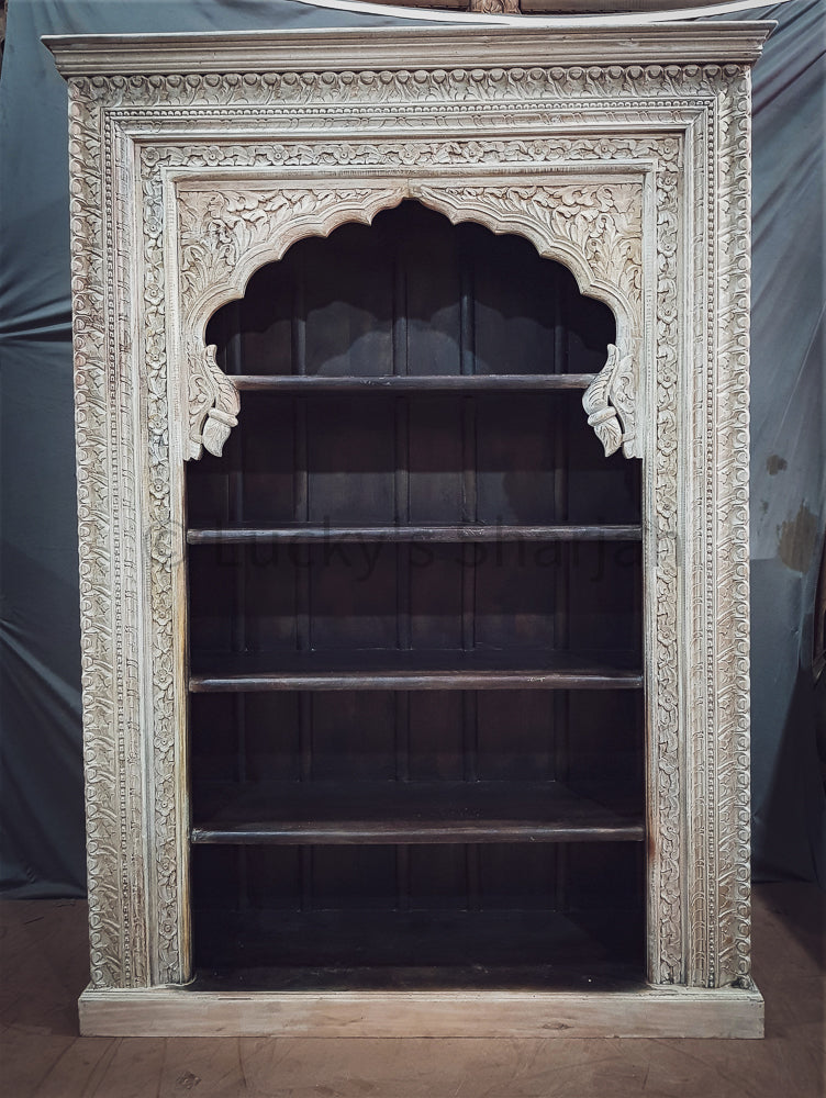 Grand Mehrab Carved Bookshelf | Lucky Furniture & Handicrafts.