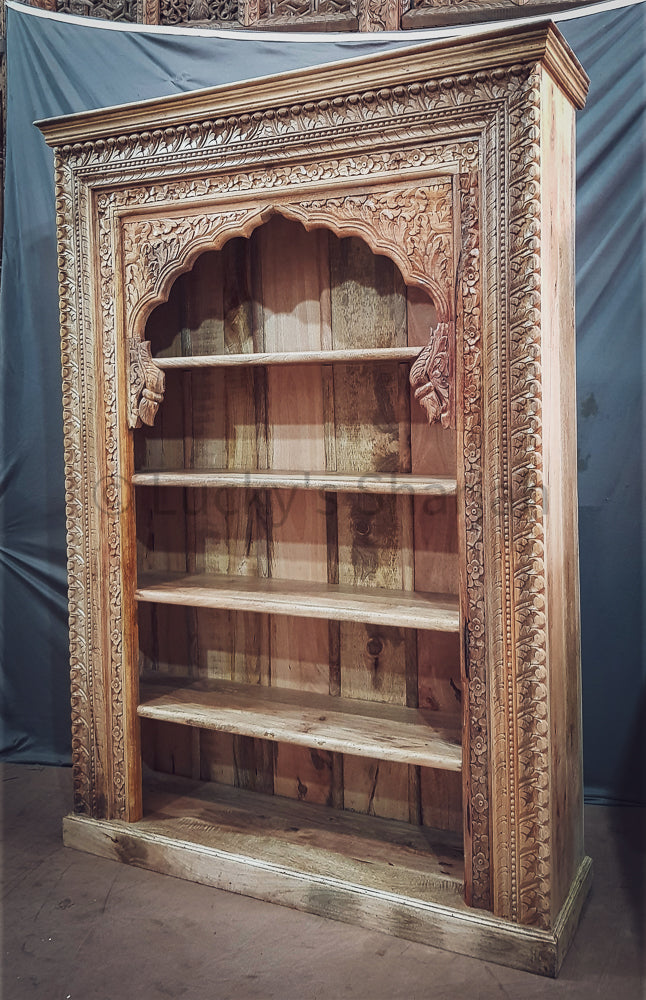 Grand Mehrab Carved Bookshelf | Lucky Furniture & Handicrafts.