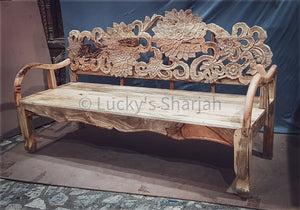 Carved Floral Bench | Lucky Furniture & Handicrafts.