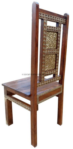 Brass Flower Panel Chair | Lucky Furniture & Handicrafts.