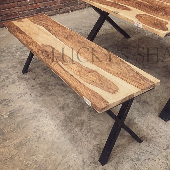 Rosewood Bench X Legs | Lucky Furniture & Handicrafts.