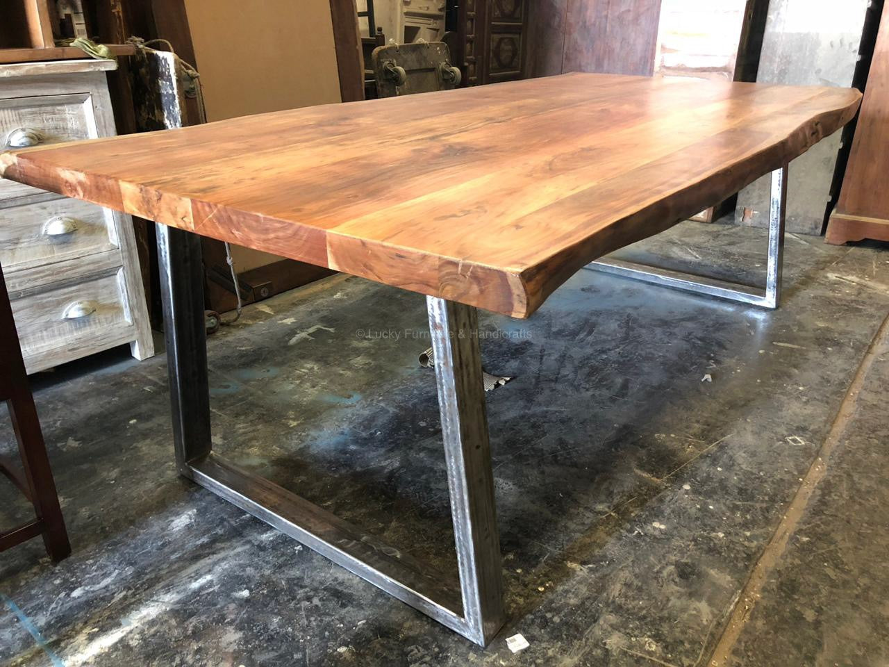 Live Edge Dining Table | Lucky Furniture & Handicrafts.
