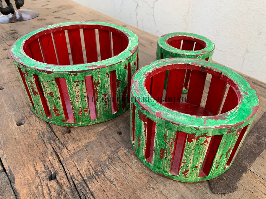 Candle Holder Painted Set of 3 | Lucky Furniture & Handicrafts.