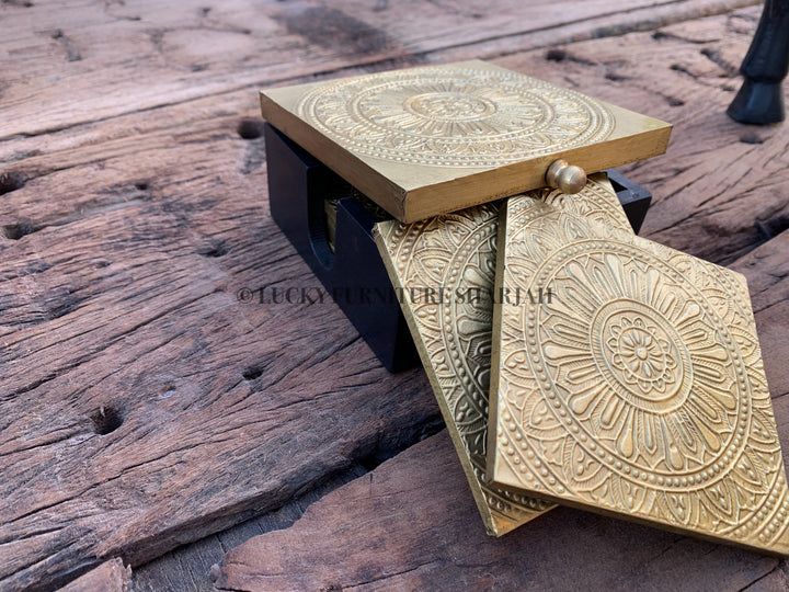 Brass Coasters Set | Lucky Furniture & Handicrafts.