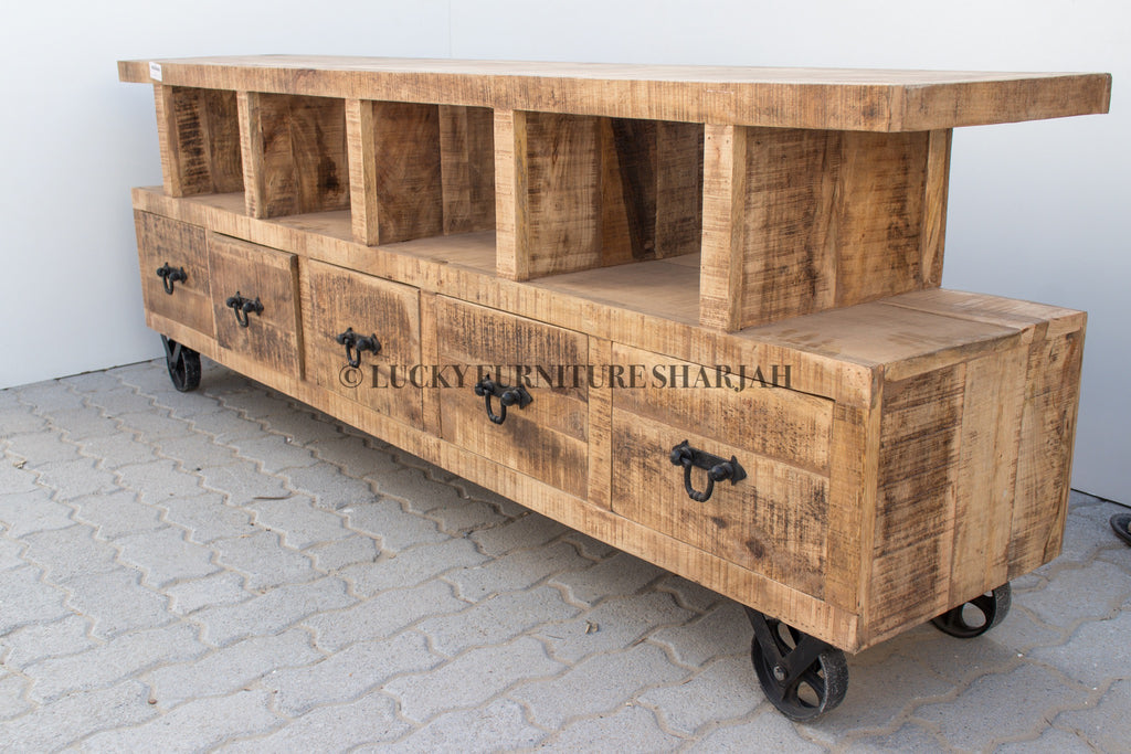 Vintage Industrial TV Stand | Lucky Furniture & Handicrafts.