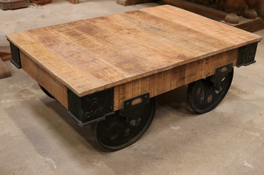 Industrial Coffee Table With Wheels | Lucky Furniture & Handicrafts.
