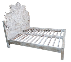 Carved Palm Inspired Bed | Lucky Furniture & Handicrafts.