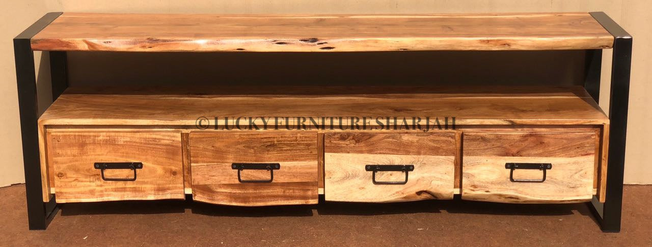 Live Edge & Metal Tv Stand | Lucky Furniture & Handicrafts.