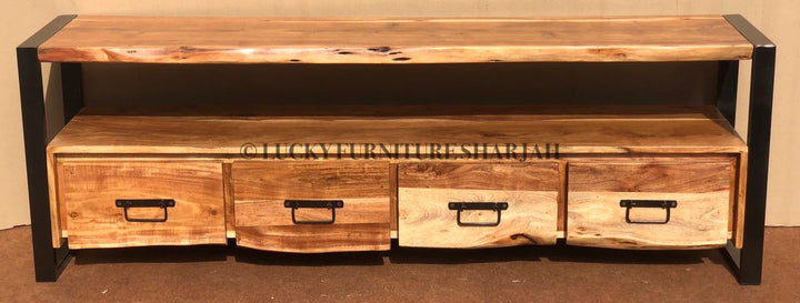 Live Edge & Metal Tv Stand | Lucky Furniture & Handicrafts.