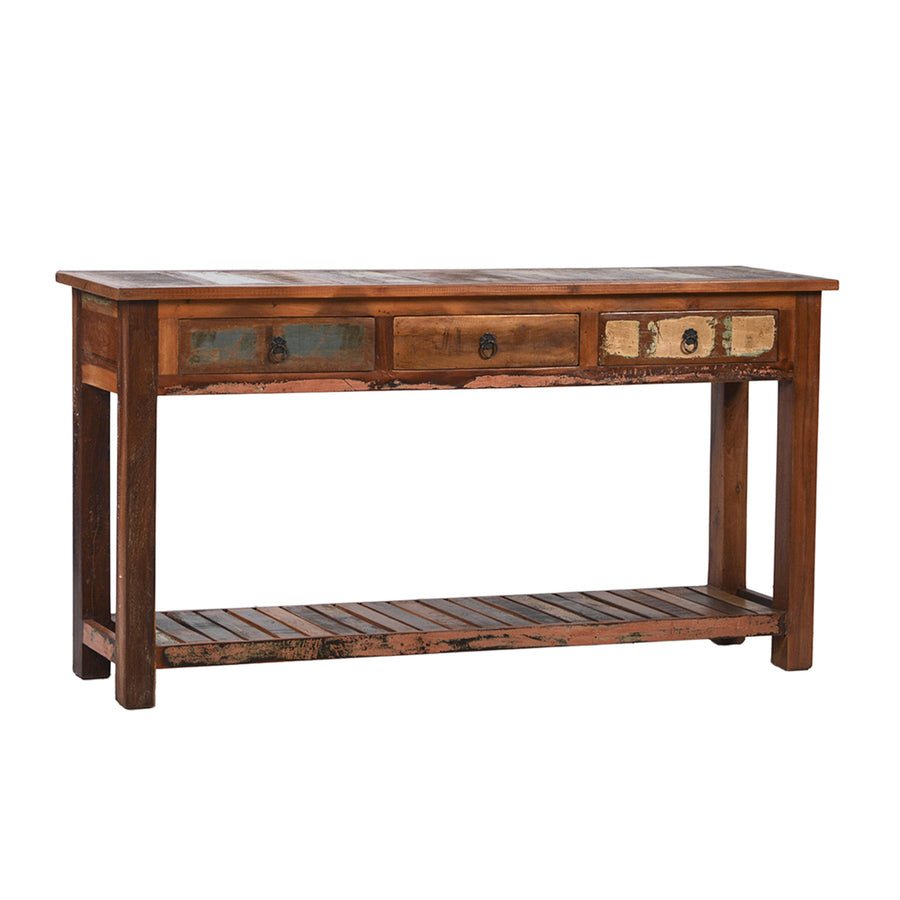 Reclaimed Wood 3 Draw Console | Lucky Furniture & Handicrafts.