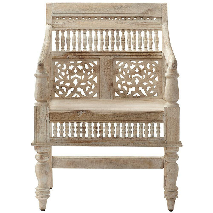 Carved Bench Single Seater | Lucky Furniture & Handicrafts.